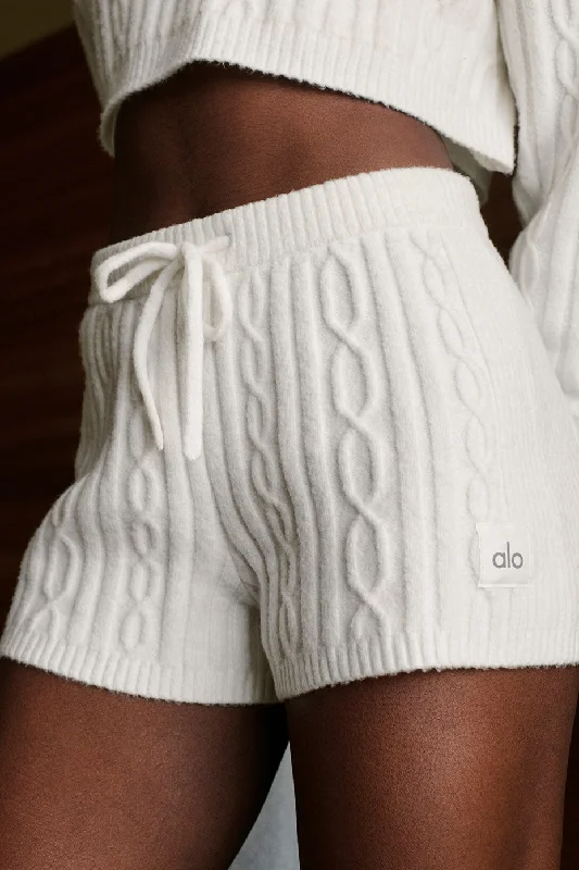 Fast Fashion Favorites Cable Knit Winter Bliss Short - Ivory