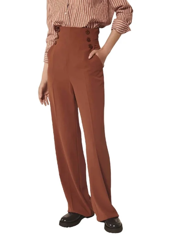 Timeless Elegance Pilar Pants In Havana