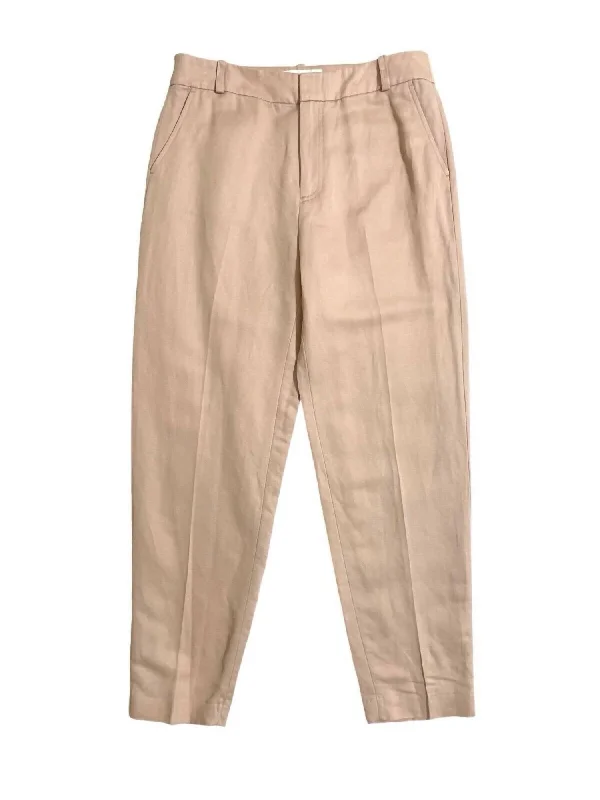 Comfort First Women's Fashion Women's Linen Blend Lady Pants In Tan