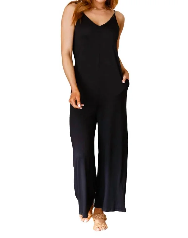 Athleisure Wear Promotion Cobblestone & Cafes Jumpsuit In Black