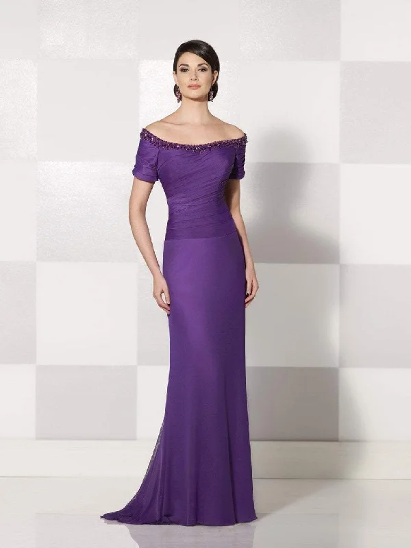 Style Your Wardrobe Cameron Blake by Mon Cheri - Bead-Trimmed Off Shoulder Gown 214687