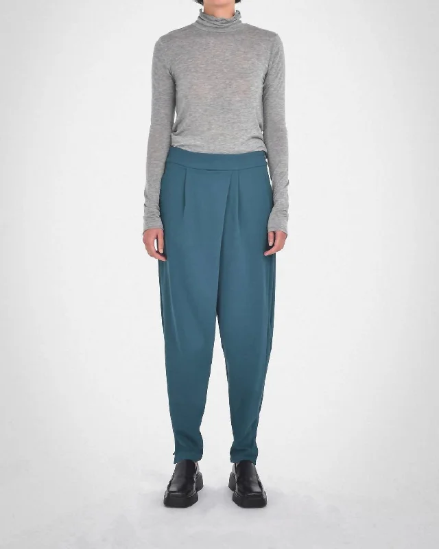 Chic Wardrobe Galvan Asymmetrical Pants In Blue Coral