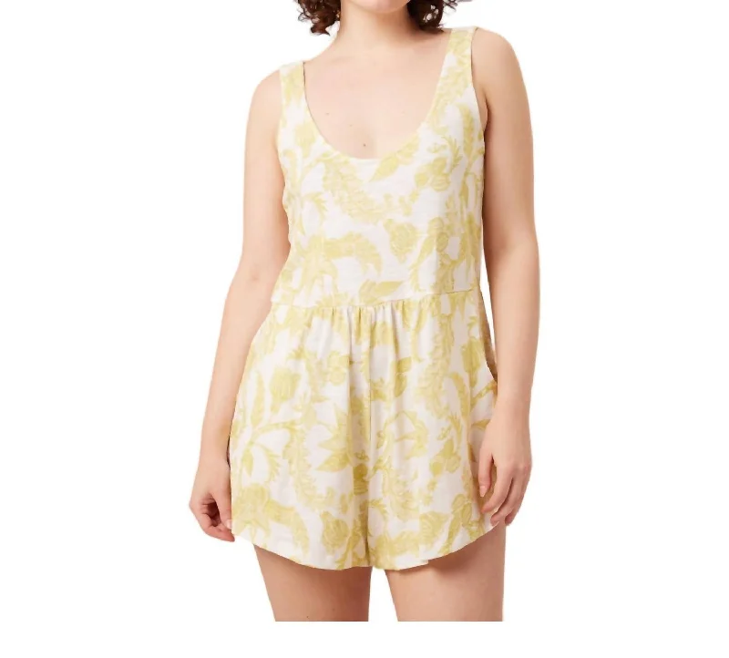 Style Breakthroughs Ivy Romper In Chartreuse Toille