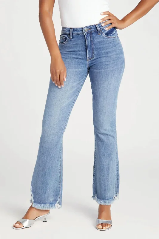 Stay Ahead In Style Ana High Rise Flared Jeans In Blue