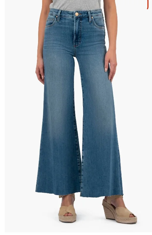 Crazy Price Slashing Ryan High Rise Fab Super Wide Leg Raw Hem Jean In Adaptability