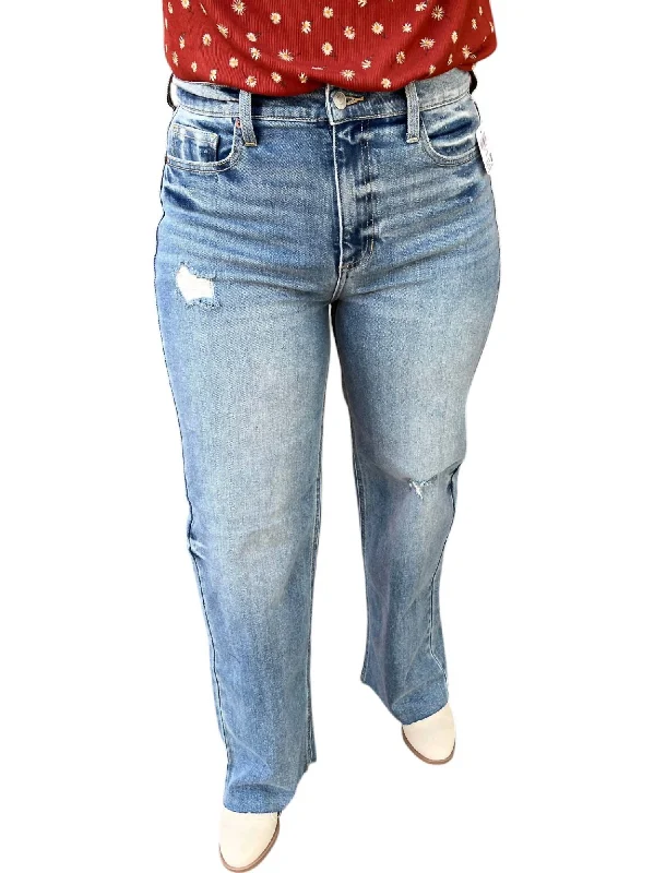 Explore What's New High Rise Straight Jeans In Medium Denim