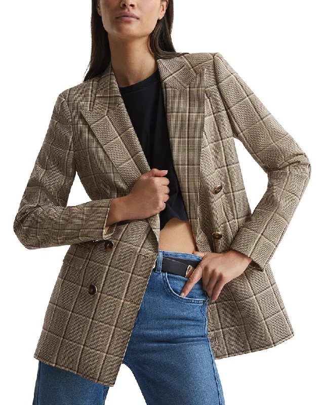 Hot Deals Reiss Sandie Double Breasted Check Blazer