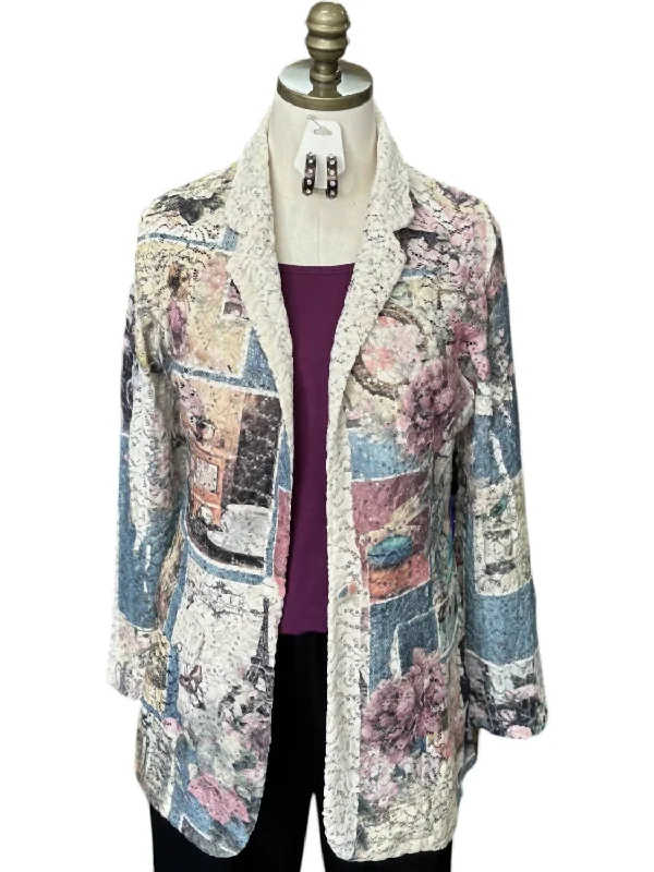 Effortless Everyday Wear Lace And Sequin Blazer In Multi Color