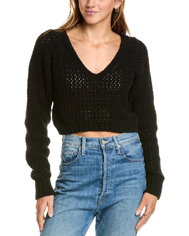 Feminine Elegance John Elliott Foam Boucle Knit Cropped Sweater