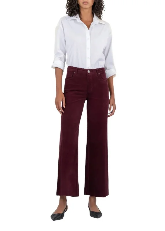 Effortless Style, Endless Impact Meg High Rise Fab Ab Raw Hem Jeans In Dark Plum