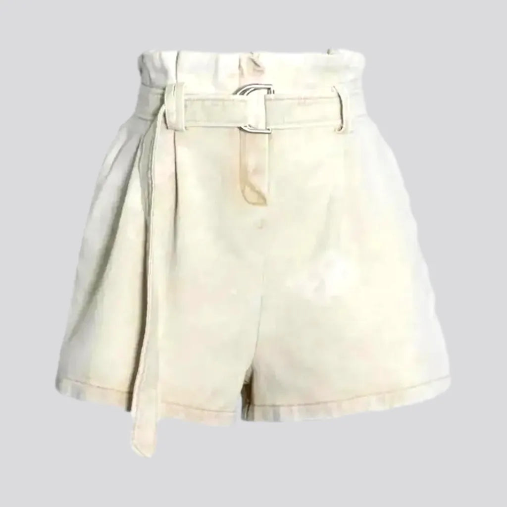 Trendy Women's Collection Fashion faded wash wide fit women's jean shorts