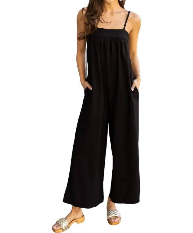 Trend Driven Wardrobe Cami Wide Leg Jumpsuit In Black