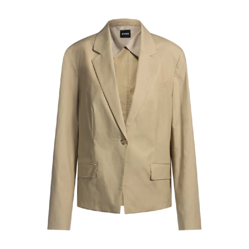 Gift Ideas Single-button blazer in airy stretch cotton