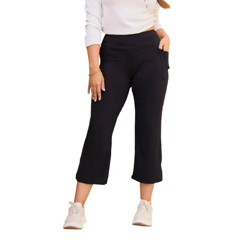 Hot Trends Gabriella High Waisted Gaucho Pants In Black