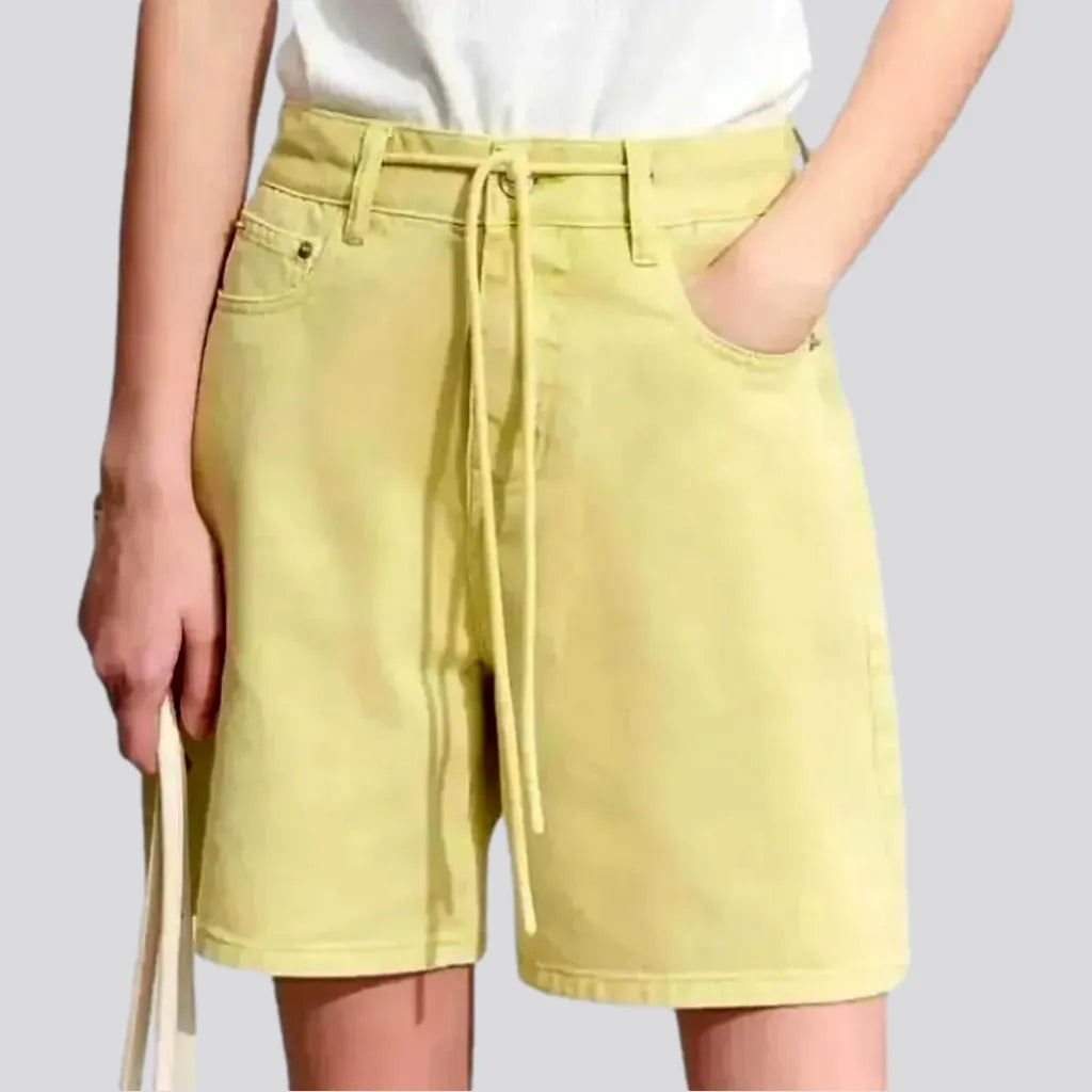 Art Deco Geometric Pattern Look Chic denim shorts for women