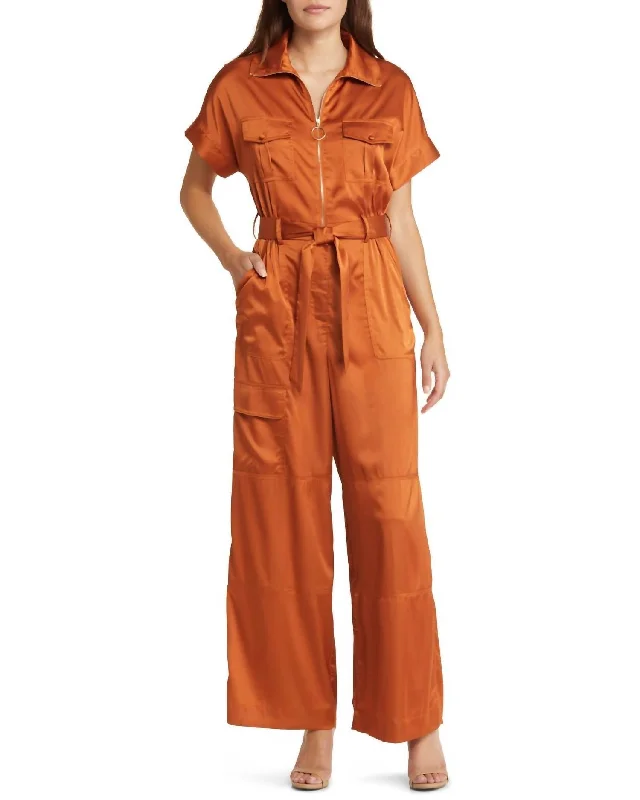 Ride The Style Wave Kerrigan Jumpsuit In Copper