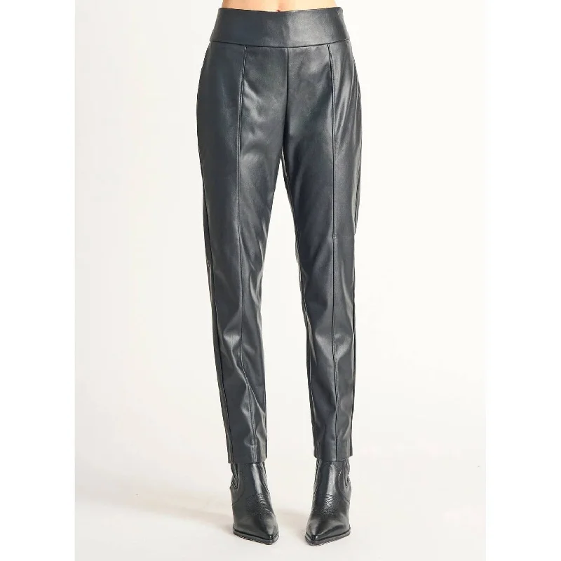 Comfort First Women's Wear Slim Vegan Leather Pants In Black