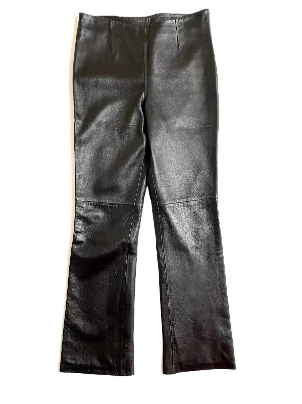 Exclusive Discount Women's Leather Leg Lined Bootcut Pants In Black