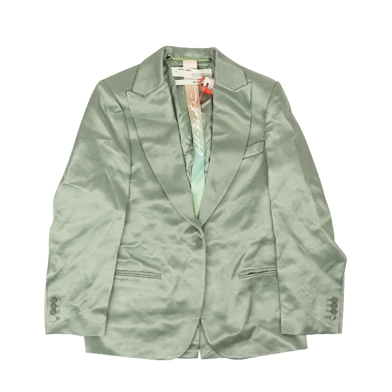 The Epitome Of Modern Women's Fashion Off-White C/O Virgil Abloh Mint Satin Boyfriend Blazer - Green