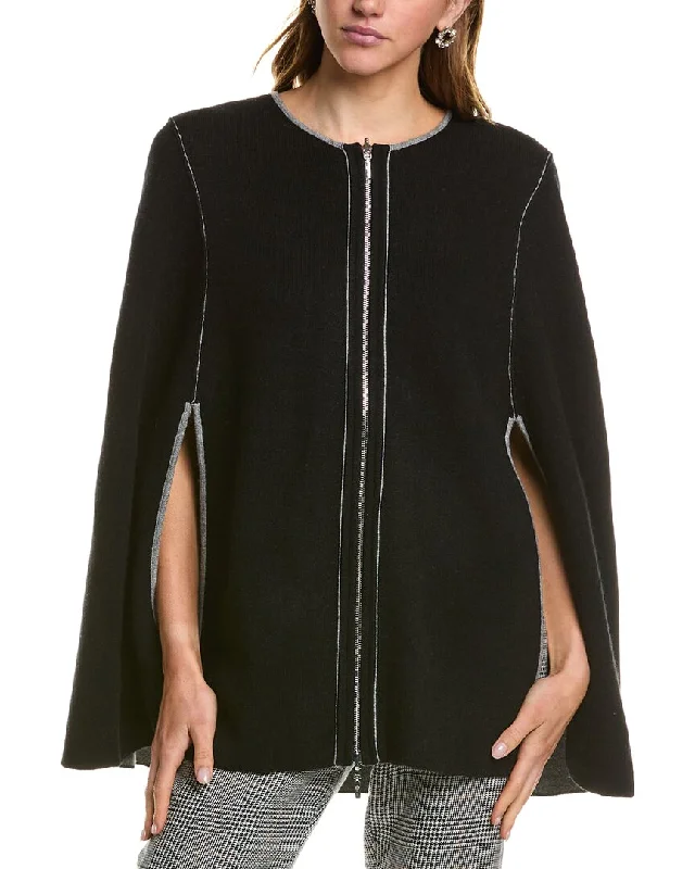 Trendy Threads InCashmere Zip Front Reversible Cashmere Cape