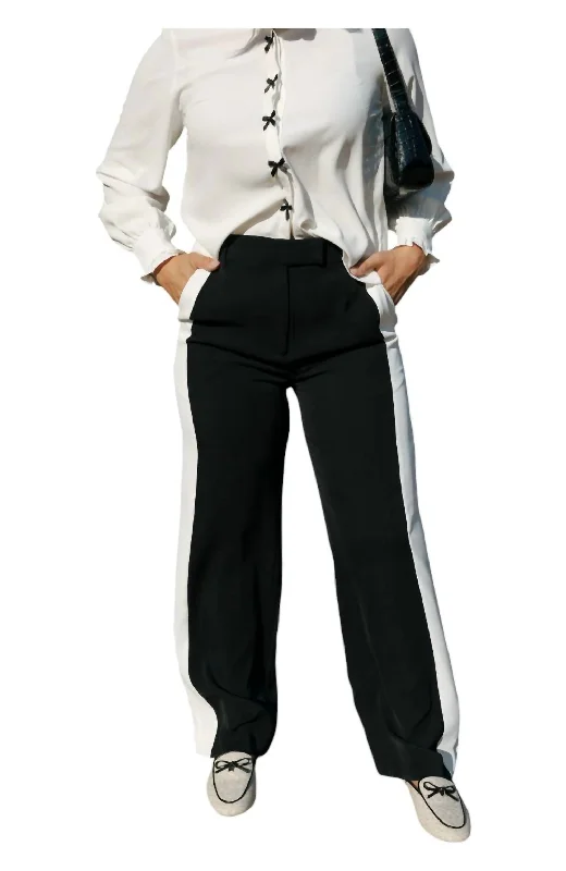 Must-Have Styles Colorblock Pants In Black/white