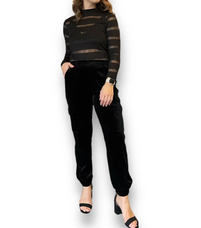 Fast Fashion Favorites Relaxed Velvet Rebel Joggers In Black