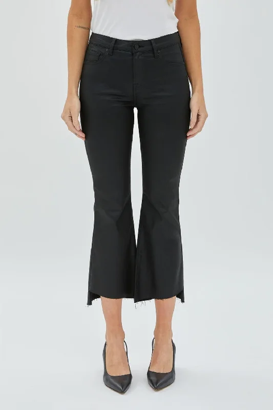 Versatile Wardrobe Essentials Happi Crop Flare Jeans In Black