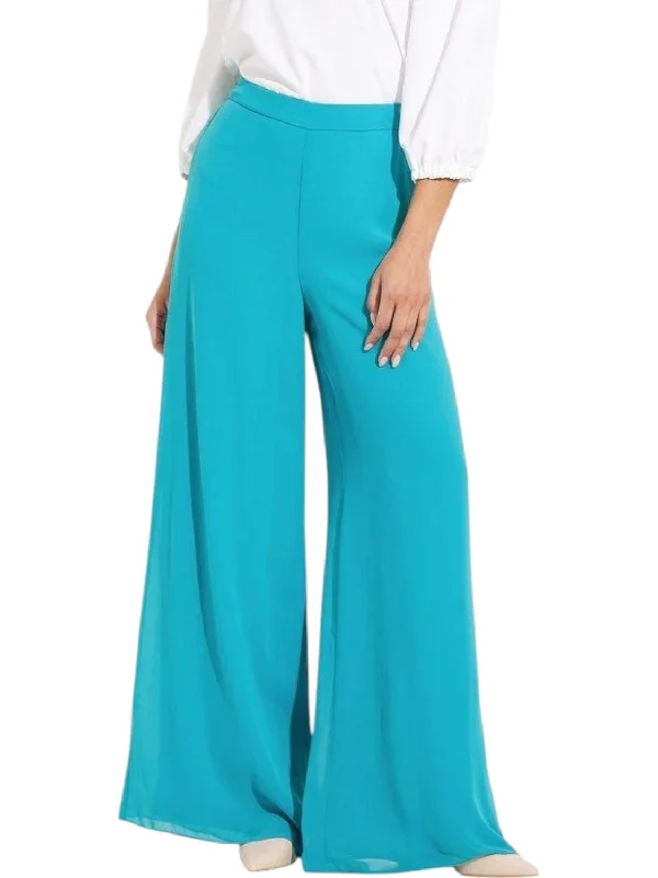 Trendy Clothing Sale Chiffon Pants In Ocean Blue