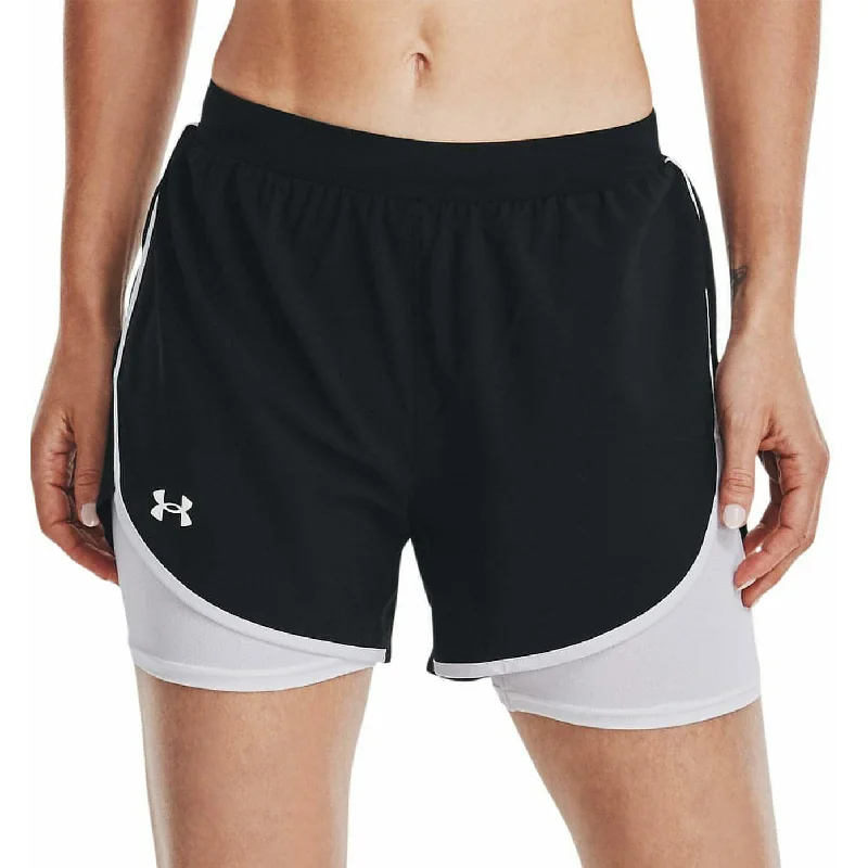 Big Discounts Under Armour Fly By Elite 2 In 1 Womens Running Shorts - Black