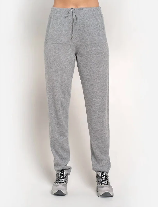 Fashion For Every Occasion Basic Cashmere Jogger Pant In Granite