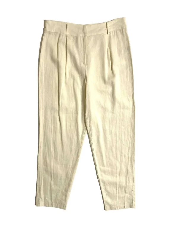 Shop Our Looks Women's Linen Blend Casual Pants In Ivory