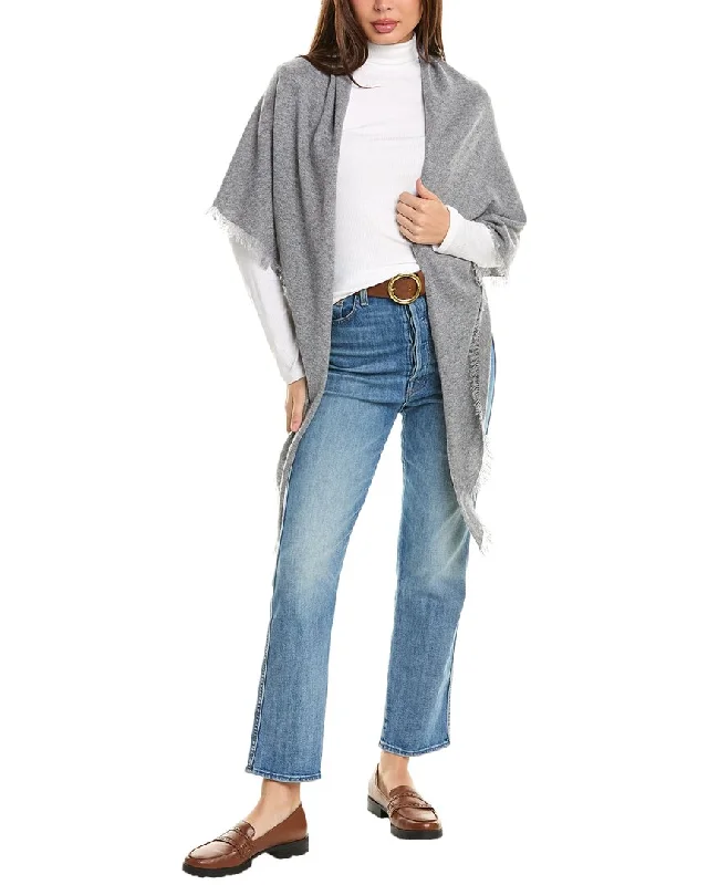 Feminine Soft - Hued Styles Forte Cashmere Fringe Cashmere Triangle Wrap