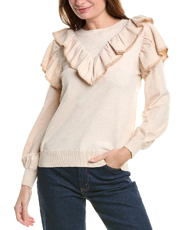 Clearance Event FATE Ruffle Wool-Blend Sweater