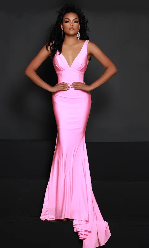 Your Timeless Wardrobe Awaits Johnathan Kayne 2662 - V-Neck Gown