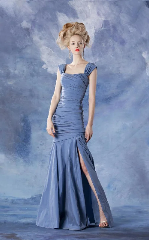 Unbeatable Deals Theia - Ruched Ornate High Slit Mermaid Gown 881685SC