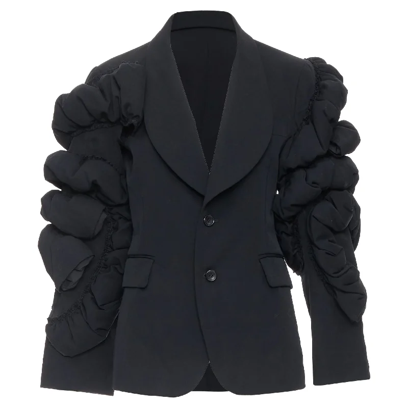 Limited Time Offer Comme Des Garcons Wool Tiered Puff Sleeve Blazer Jacket