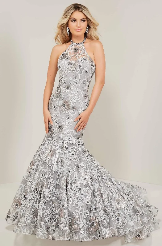 Eclectic Style Wardrobe Tiffany Designs - 16366SC Sleeveless Floral Sequin Long Gown