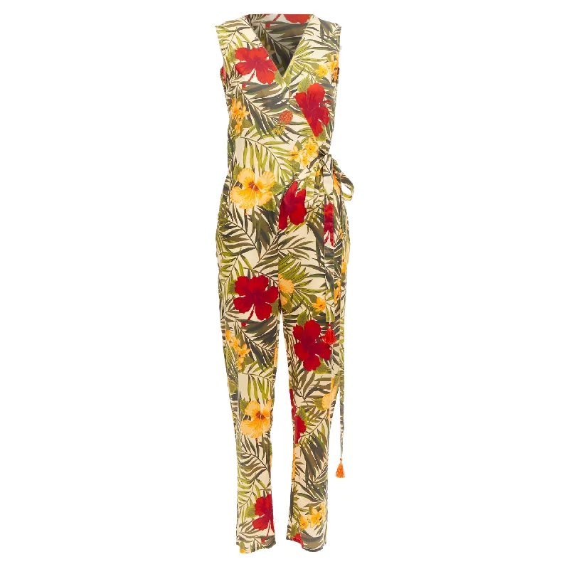 Inspired By You, Designed For You Miguelina tropical floral print wrap jumpsuit