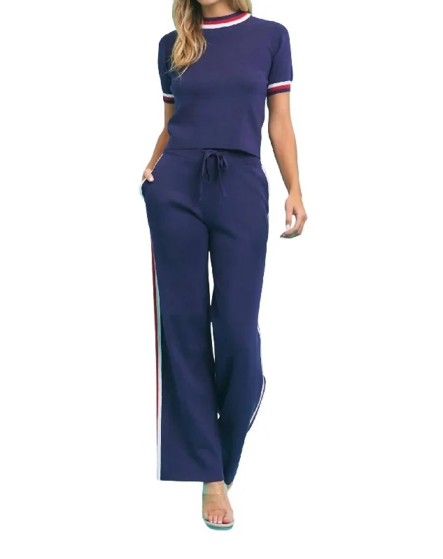 Special Occasion Wear Nadia Knit Pant In Navy