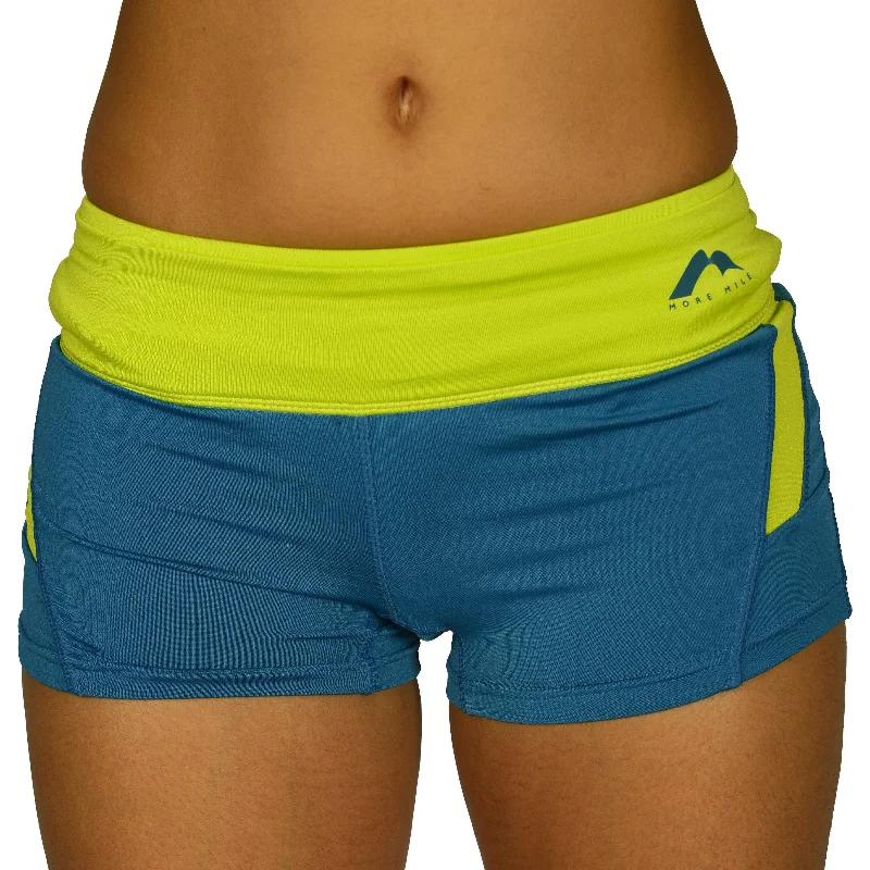 Style Beyond Borders More Mile More-Tech  3 Inch Womens Running Shorts - Blue