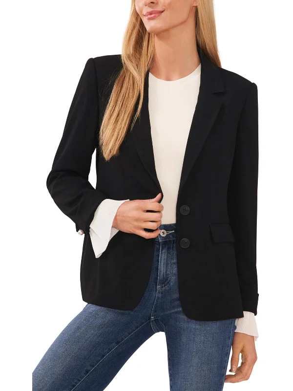 Season Sale Womens Scuba Evening Two-Button Blazer