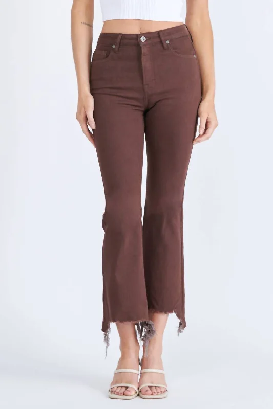 The Latest Fashion Trends Happi Cropped Flare Pant In Chocolate