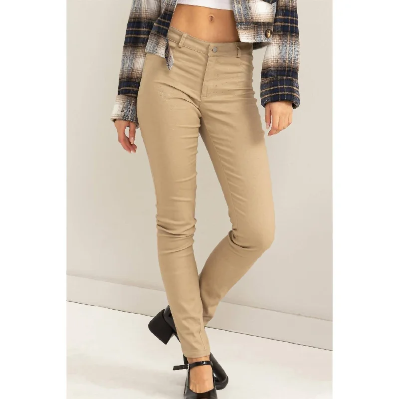 Chic And Trendy Looking Crispy Skinny Pants In Khaki