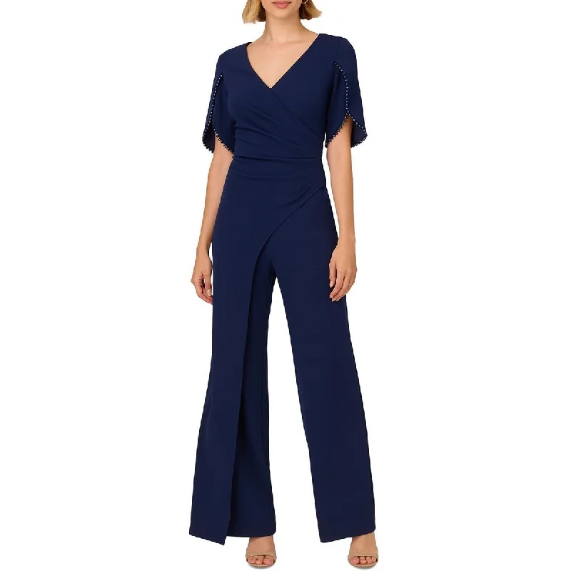 Graceful Movement Womens Beaded Polyester Jumpsuit