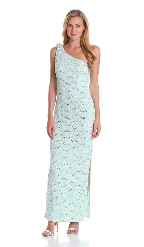 Trendy Attire For Her Adrianna Papell - Sequined Lace One Shoulder Gown 231M29120SC