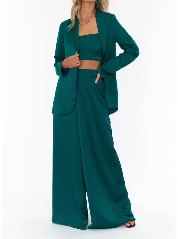 Playful Elegance Felix Blazer In Emerald Luxe