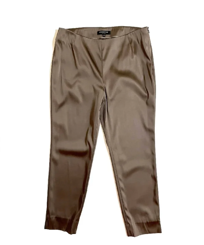 Flash Sale, Don't Miss Women's Stretch Satin Pants In Brown