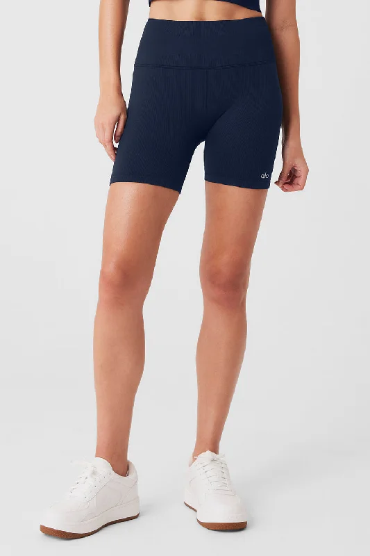 Athleisure Wear Promotion 5" Seamless Ribbed Favorite Short - Navy