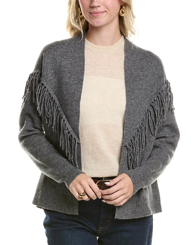 Chic Style, Always In Vogue MEIR Fringe Wool & Cashmere-Blend Cardigan