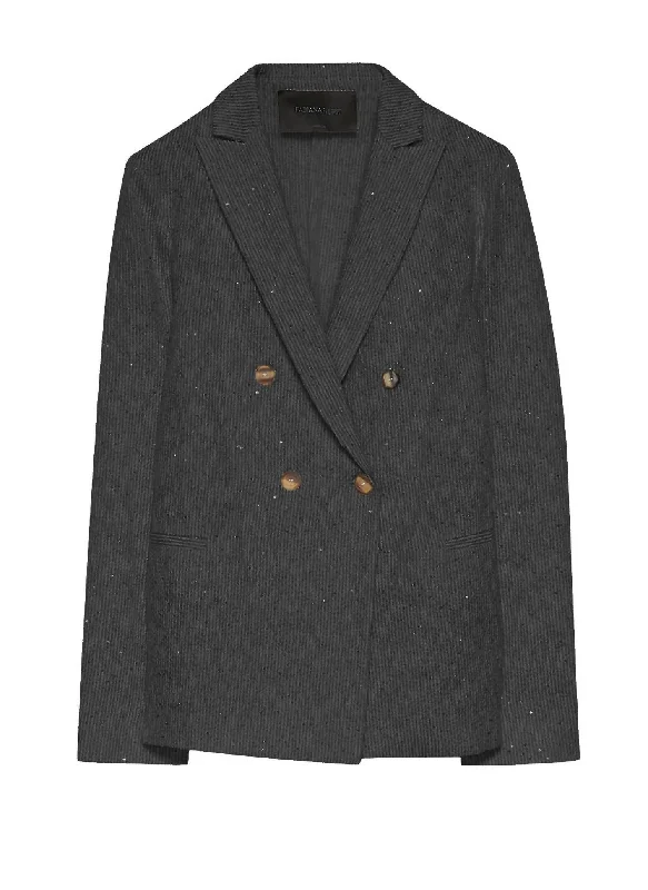 Quick Grab Deals Double Breasted Tweed Blazer In Black